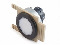 Push Button Actuator Illuminated Latching • White Flush Lens • Black 35mm Flush Bezel [P351LW]