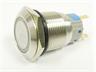 Ø19mm Vandal Resistant Stainless Steel IP67 Push Button and White 12V LED Ring Illuminated Switch with 1C/O Latch Operation and 5A-250VAC Rating [AVP19F-L2SCW12]