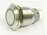 Ø19mm Vandal Resistant Stainless Steel IP67 Push Button and Orange 220V LED Ring Illuminated Switch with 1C/O Latch Operation and 5A-250VAC Rating [AVP19F-L2SCO220]
