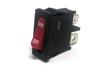 Slim Rocker Switch • Form : SPST-1-0 • 10A-250 VAC • Solder Tag • 19x6.8mm • Red Curved Actuator • Marking : ON / OFF [MRH10-S3BR]