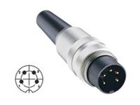 Inline DIN Circular Cable Plug Connector • Locking Type with threaded joint, ground contact • 4 way • Solder • 250VAC 5A • Cable ø4~6mm • IP40 [SV40]
