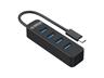 ORICO 4 Port USB Type-C Hub 4xUSB3.0 Power Supply:5V 2A, Cable Length:15cm, Material:ABS, 9.3x2.5x1.9cm [ORICO TWC3-4A-BK-EP]