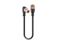 Cordset M12 A COD Male Angled - 4 Pole - Female Straight. 4 Pole - Double End - 30cm PUR Cable IP67 (58196) [RSWT 4-RKT 4-225/0,3 M]