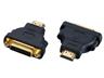 Adaptor HDMI-Male to DVI-Female with Gold Plated Contacts in Black. [ADAPTOR DVI (F)25P TO HDMI A(M)]