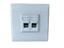Wall Mount Face Plate 4X4 PVC 8W RJ45 Dual CAT6A, Includes Keystone & Collar [NY-SA8P8C6ADW]