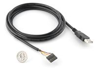 DEV-09717 FTDI Cable with USB to Serial (TTL level) Converter where VCC pins of FTDI cable are configured to operate at 5V with 3.3V I/O [SPF FTDI CABLE 5V VCC-3.3V I/O]