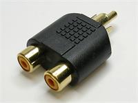 Adaptor RCA Plug to 2 x RCA Socket in Gold [ADPT RCAPL2XRCASG]