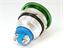 Ø22mm Vandal Proof Alum/Zinc Alloy - Scw Term Mushroom Button Green in Colour with 1N/O Momentary Operation and 5A-250VAC Rating [AVP22MW-M1AZ-G]