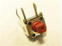 Tactile Switch • 50mA-12VDC • 260gf • Right-Angle-PCB-ThruHole • Red • Case Size : 6x6 ,Height : 6.15,Lever : 3.3mm [DTSA648R]