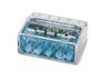 5-Way Transparent Push-In Wire Connector with Double Spring Technology, Blue in Colour 24A 450V [HELACON HECP5 BLUE]