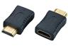 Adaptor HDMI-Male to HDMI-Female Straight Gold Plated Contacts in Black [ADAPTOR HDMI M/F ST]