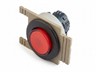 Push Button Actuator Non-Illuminated Momentary • Red Raised Button • Black 35mm Flush Bezel [PB352MR]