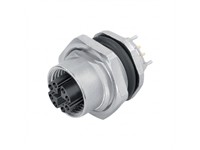 Circular Connector M12 X COD Panel Female 8 Pole Front Mount PCB Contacts IP67 [09-3782-91-08]