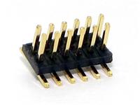 12 way 1.27mm PCB SMD DIL Pin Header with Locating Peg and Gold plated pins [506120]