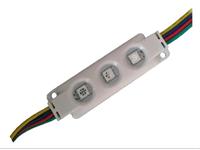 LED Module RGB , 3-LED SMD 5050, Pack of 5 ,160°, DC12V, 072W,IP65, ABS + Epoxide Resin Size : 68.2x16.7x5mm [LED MODU 5050X3 ABS 12V IP65 RGB]