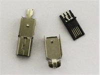 USB Plug Mini "A" Type 5Pin Solder and only 4 Connections on Input without Plastic Cover [XY-USB173]