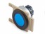 Push Button Actuator Illuminated Latching • Blue Flush Lens • Black 35mm Flush Bezel [P351LB]