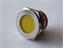 Vandal Resist Pilot Lamp 22mm Flat Yellow Dot LED 24VDC 15mA- IP67 - Nickel Plated Brass [AVL22F-NDY24]