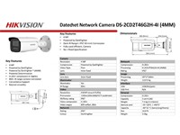 Hikvision AcuSense Bullet Network Camera 4MP, 4mm Lens, Upto 80m IR, H.265+, 1/3" Progressive Scan CMOS, WDR:120dB, 1xRJ45 10 M/100M, Built-in Memory Card Slot Upto 512GB, BLC, HLC, 3D DNR, M12 Lens Mount, 32Kbps to 8Mbps, IP67 [HKV DS-2CD2T46G2H-4I (4MM)]
