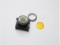 Push Button Actuator Switch Illuminated Latching • Yellow Flush Lens • Metallic Silver 30mm Bezel [P301LYS]