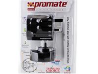 Promate uniPro.2 Universal Travel Adapter with USB Charging Port.•Input: 100-240V AC, 50/60Hz ,•Output(USB): 5V DC, 1.0A ,•Capacity:110V-max, 275W; 220V-max, 550W (2.5A) , •Compatible wall plug outlet: EU,UKUSA,AUS, 150+countries,•Dimensions (mm): 55x62x9 [PMT UNIPRO.2]