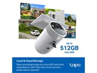 TP-Link Tapo Battery-Powered Security Camera with Build-In Solar Panel 4K Ultra HD, 8MP 3.17mm Lens, 3DNR/WDR, Built-In Microphone & SPKR, 1/2.7” CMOS, 7800mAh Lithium-Ion Battery, 2×Built-In Spotlights, WiFi 2.4/5GHz, IR Mode/ Full-Colour, IP65 [TP-LINK TAPO C465]