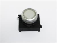 Push Button Actuator Switch Illuminated Latching • White Raised Lens • Metallic Silver 30mm Bezel [P302LWS]