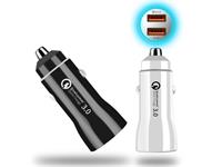 INTELLIGENT FAST DUAL USB CHARGER WITH OVERVOLTAGE AND CURRENT PROTECTION [CMU USB 3.0 CAR CHARGER 3.1A]