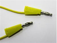 Test Lead - Yellow - 500mm - PVC 1mm sq. -  4mm Stackbl 'Lantern' Banana Plugs  19A-30VAC/60VDC [XY-ML50/1E-YLW]