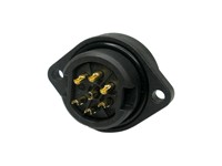 Circular Connector - RD24 Style Econo Series 7 Pole (6P+Earth) Panel Flange Mount Male Solder Terminal. 10A/250VAC. IP67 [CA6GS-E]