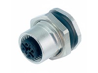 Circular Connected M12 A COD Panel Female 5 Pole Rear Mount PG9 Solder Contacts IP68 [09-3442-216-05]