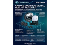 Centurion Garage Door RDO Digital ROLL-Up Motor Kit - 2x4 Button Remotes, Motor 24VDC, Control Box, 2x12V1.3AH Batteries & PSU, Weight Bar, Max Lifting Capacity:20Kg, Max Door Area:10m (Max Width:2.8M, I/P:220V AC +/- 10% @ 50Hz [CEN RDO0003]