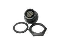 Multi-Con-X 9-position Panel Mount Socket Connector With Contact Size #20 Gold plated Solder Cup style Sockets and Standard Panel Mount Backshell with epoxy [4282-9SG-3ES]