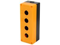 Push Button Enclosure, ABS Yellow, 3 Hole, 22mm Diameter, IP65. Size: 71*195*64mm [HKD BX4-22 IP65 PB ENCLOSURE YEL]