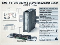 SIMATIC S7-300, Digital Output SM 322, Isolated, 8 DO (relay), 1x 40-pole, 24 V DC, 5 A or 230 V AC, 5 A, connectors with spring-loaded terminal can be used as of 6ES7392-1BM01-0AA0 [6ES7322-1HF10-0AA0]