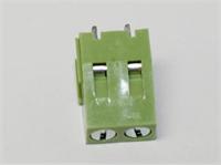 5mm Screw Clamp Terminal Block • 2 way • 16A - 250V • Straight Pins • Green [CLL5-2E]