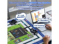 Smart Car Stem Kit With ESP32 Controller Board, Sensors, Voice Control, And Block/text Coding. Ideal For Learning Robotics, AI, And Intelligent Transport Systems [ACEBOTT TRNSP SHARKBOT+BAT QE028]
