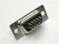 15 way Female D-Sub Connector with Solder termination and High Density Stamped Pins [DE15SHD]