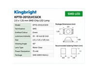 LED SMD-0805 Dome Water Clear Green 20-40mcd 570nm 40° [KPTD-2012LVCGCK]