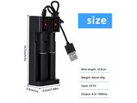 Intelligent USB Charger 5V for 18650 16340 14500 10440 21700 AA AAA Lithium Battery with Micro USB Cable [BDD LITH CHARGER-2X LC18650 USB]