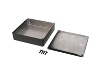 Diecast Aluminum Enclosure 120MM X 120MM X 28MM IP54 in Black [1590QBK]