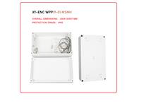 Plastic Waterproof ABS Enclosure with Removable Mounting Holes, 290g, Rated IP65, Size :200x120x57, 3mm Body ThicknesS, Impact Strength Rating IK07, Fixed with Stainless Screws, Silicone Foam Seal, Internal Lug for Circuit Board or Din Rail. [XY-ENC WPP19-01 MSRMH]