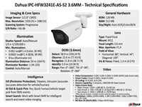 Dahua Wizsense 2MP Bullet IP Camera, 3.6mm Lens, 50m IR, 1/2.8" CMOS Image Sensor, (1920 x 1080)@25/30fps, Built-in MIC , Smart H.264 +/H.265+, WDR120dB, 3D NR, IP67 [DHA IPC-HFW3241E-AS-S2 3.6MM]