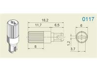 Snap-in Shaft for CA14N/MCA14N series Potentiometer / (Trimpot) Length 11,7mm Color - Black (ACP EJE 14117-NE) [CA14-0117]