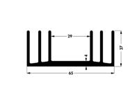 Extruded Heatsink for TO-3 • pattern not Drilled • Rth= 3.25 K/W • Length : 37.5mm • Black Anodised surface [SK63-37,5SA]