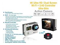 ULTRA HD 4K  ,WIFI  ACTION CAM WITH DUAL LCD +2.4G  WIRELESS REMOTE CONTROL .WATERPROOF UP TO  30M.(SAME DESIGN AS GOPRO HERO) [ACTION CAM WIFI 4K UHD DUAL LCD]