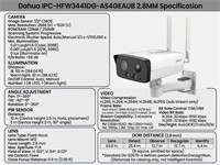 Dahua WizSense 4G Bullet Network Camera 4MP 2.8mm Lens, 50m IR, 1/3" CMOS, 120dB WDR, Built-in MIC & Speaker, H2.65, RJ45 (10/100 Base-T), DORI Distance for Humans:63.6m, Observe:25.4m, Recognise:12.7m, Identify:6.4m, PSU:12VDC, CBR/VBR, IP67 [DHA IPC-HFW3441DG-AS4GEAUB 2.8MM]