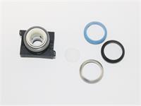 Push Button Actuator Switch Illuminated Latching • Blue Raised Lens • Metallic Silver 30mm Bezel [P302LBS]