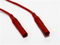 Test Lead - Red - 1M - PVC 1mm sq. -  4mm Shroud Straight  Banana Plugs  CATIII 19A-1KVAC [XY-MLS GG 100/1E RED]