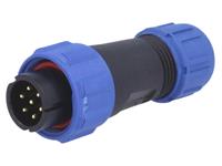 Circular Connector Plastic IP68 Screw Lock Male Cable End Plug 7 Pole 5A/125VAC 5-8mm Cable OD [XY-CC130-7P-II]